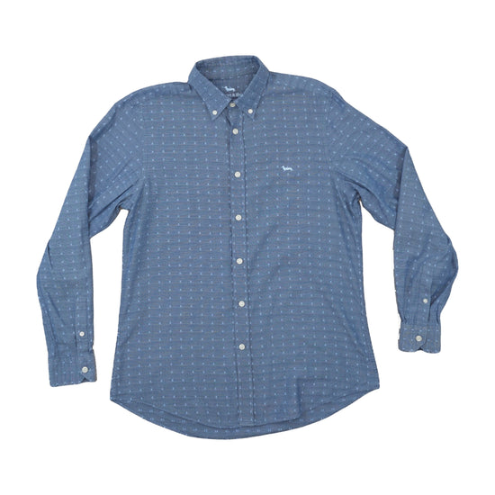 Harmont & Blaine Narrow Fit Button Up Shirt Blue L