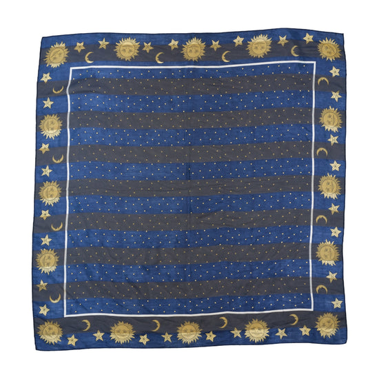 Vintage Celestial Square Scarf Navy Gold