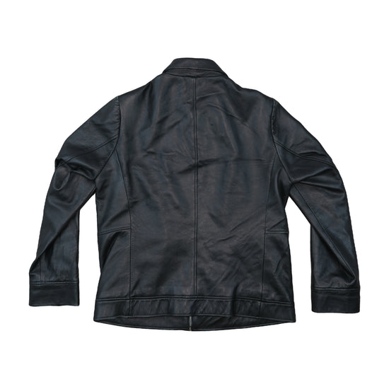 Vintage Leather Jacket Fitted Black