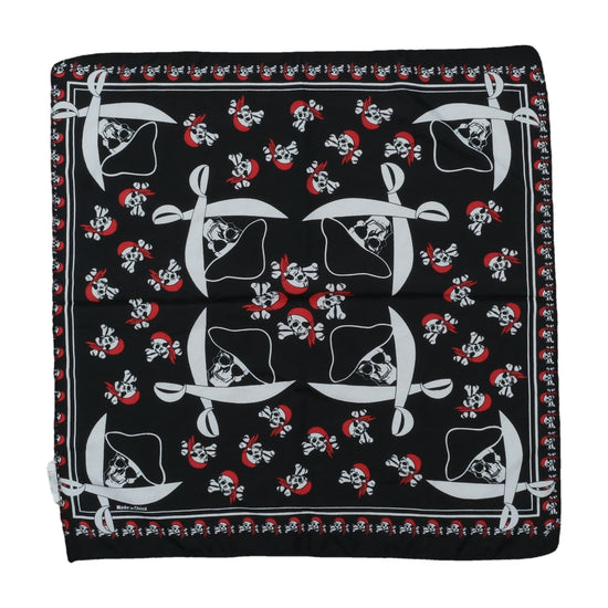 Vintage Skull Print Bandana Scarf Black
