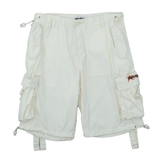 Review Cargo Shorts Star Embroidery Cream M