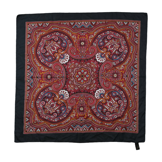 Vintage Paisley Scarf Deep Red Black Gold