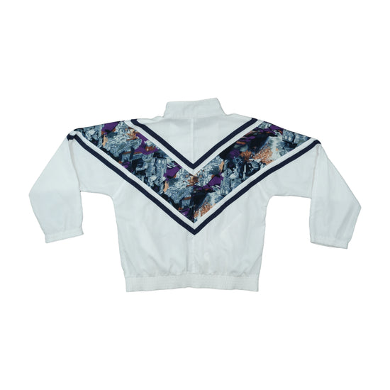 inStyle Track Jacket Abstract Chevron Print White 2XL
