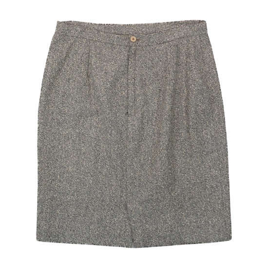 Vintage Pencil Skirt Salt-and-Pepper Tweed Gray M