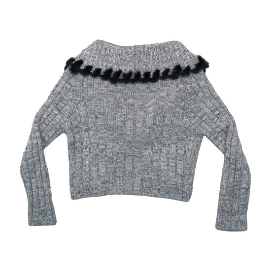 Elisa Landri Cropped Wrap Sweater Heather Gray XL