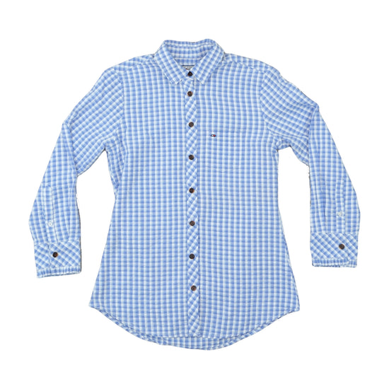 Hilfiger Denim Long-Sleeve Gingham Shirt Light Blue M