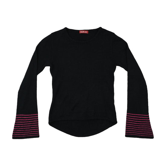 Replay Knit Sweater Bell Cuffs Black L