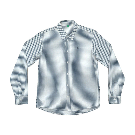 United Colors of Benetton Gingham Shirt White Navy XXS