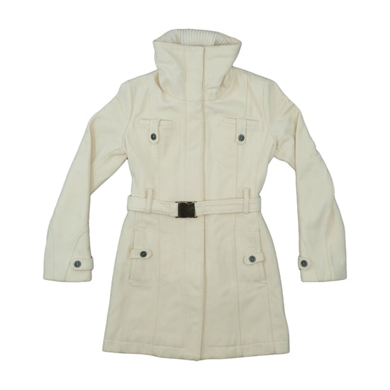 Patrizia Pepe Firenze Wool Cashmere Belted Coat Cream S