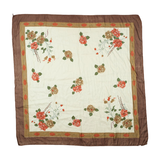 Fu Gui Hua Si Jin Chang Floral Scarf Cream White
