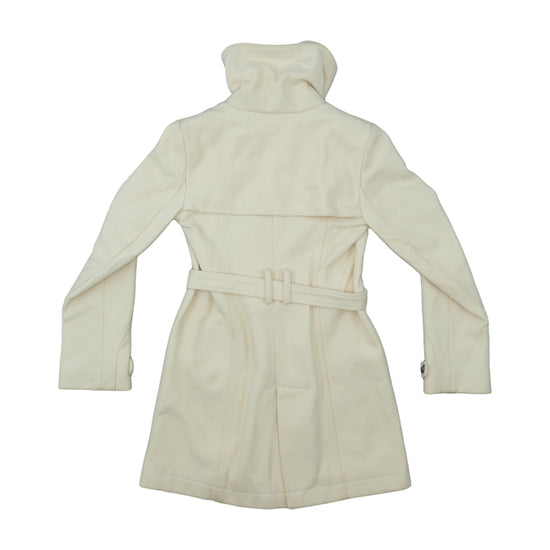 Patrizia Pepe Firenze Wool Cashmere Belted Coat Cream S