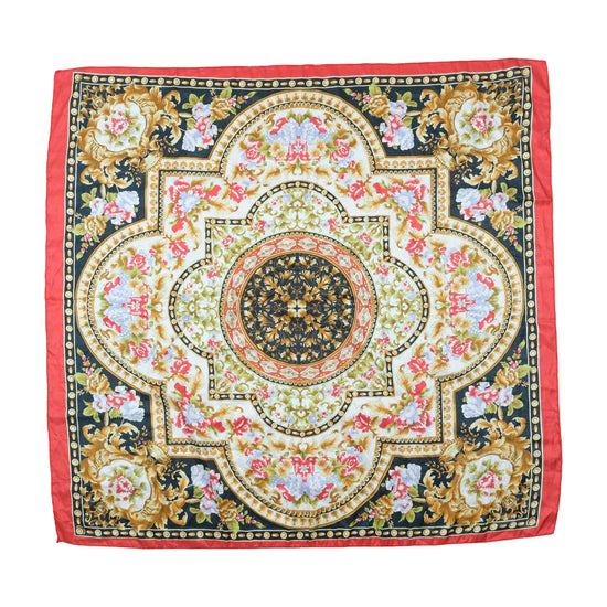 Vintage Baroque Floral Scarf Shawl Red