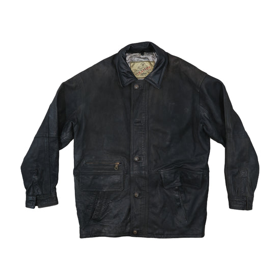 Gavin Brown Leather Jacket Distressed Black M