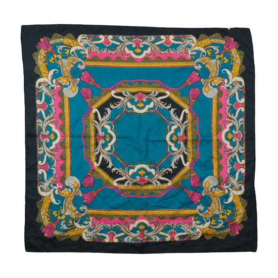 Vintage Baroque Print Satin Scarf Multicolor