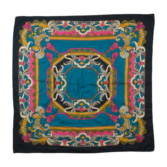 Vintage Baroque Print Satin Scarf Multicolor