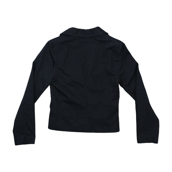 Vintage Pinstripe Cropped Blazer Navy S