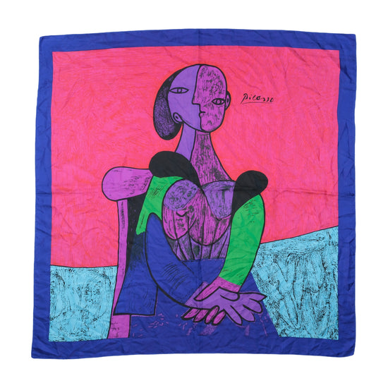 Vintage Picasso Print Square Scarf Multicolor