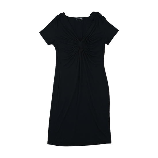 Liu Jo Ruched V-Neck Bodycon Dress Black L