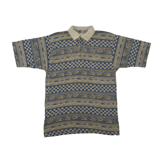 Camel Collection Polo Shirt All-Over Print Blue L