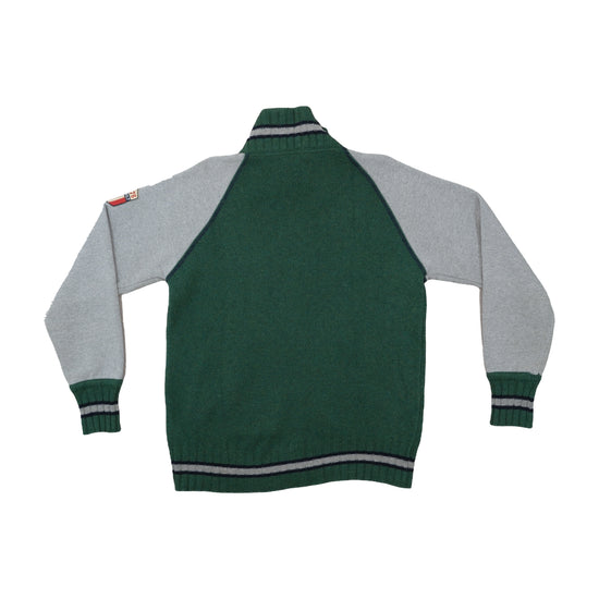 Cotton Belt Wool Zip Cardigan Forest Green M