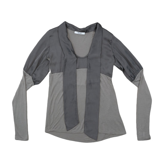 Liu Jo Jeans Satin Jersey Blouse Gray S