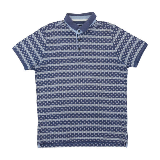 State of Art Modern Classics Polo Navy Geometric Stripe L