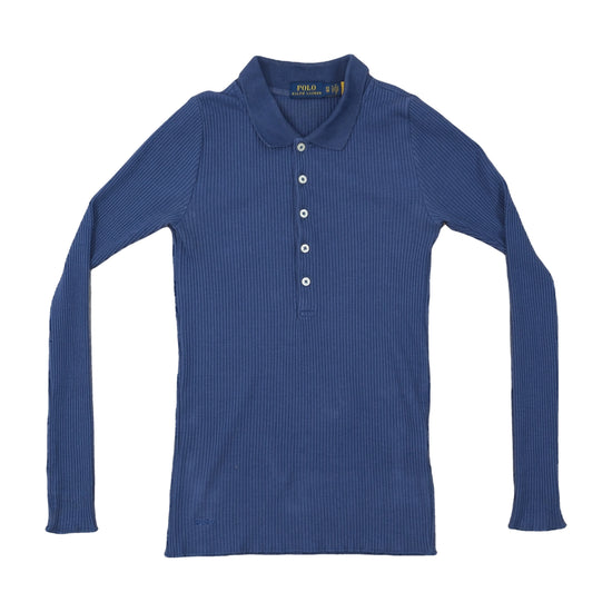 Polo Ralph Lauren Ribbed Long-Sleeve Polo Slate Blue XS