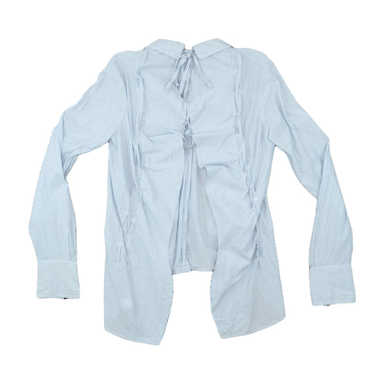 Le Jean de Marithé + François Girbaud Blouse Pinstripe Blue XL