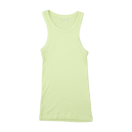 ARKET Ribbed Tank Top Pale Lime Green XS