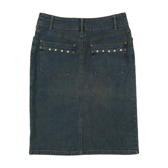 Divided by H&M Denim Midi Skirt Mid-Wash Blue