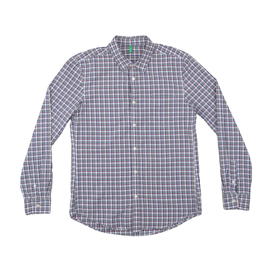 United Colors of Benetton Plaid Shirt Multi-Check Blue