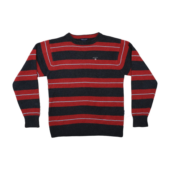 GANT Lambswool Striped Crewneck Sweater Red L