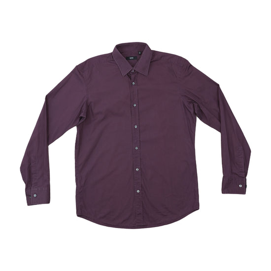 BOSS Button Up Shirt Deep Plum Purple M