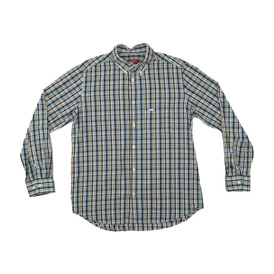 Carrera Button Up Shirt Plaid Green L