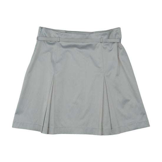 LIST A-Line Mini Skirt Box Pleats Silver Gray M