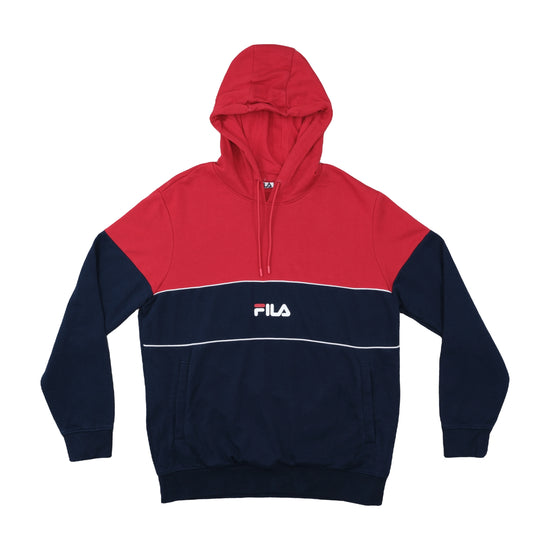 Fila Colourblock Hoodie Navy Red L