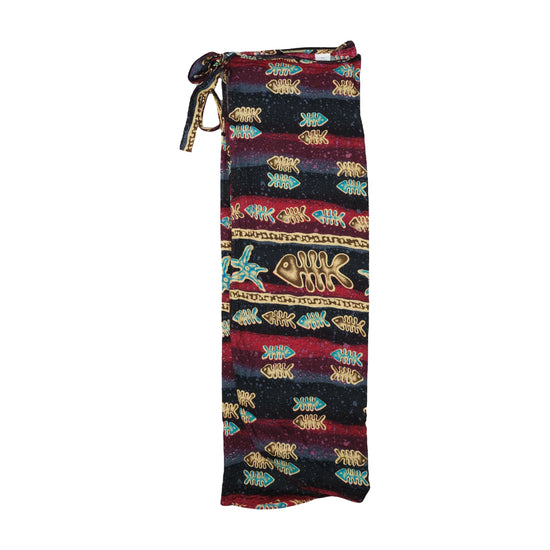 Vintage Wrap Skirt Fish Print Multicolor