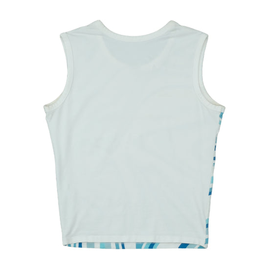 Vintage Blue Cropped Fitted Tank Top Blue M