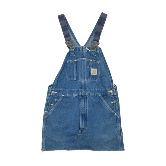 Carhartt Reworked Dungaree Dress Medium Wash Blue XS