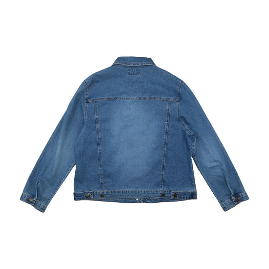 Flash Basic Jeans Y2K Denim Jacket Lace-Up Blue L