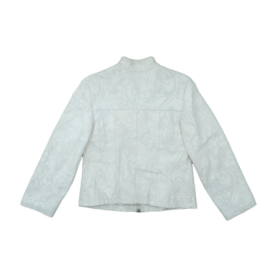 Briard Leather Jacket Perforated White L