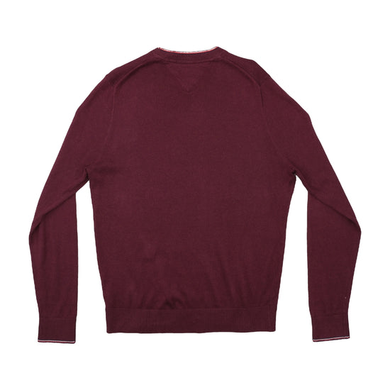 Tommy Hilfiger Cotton Cashmere Crewneck Sweater Burgundy M