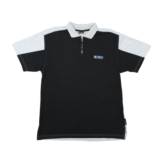 Champion USA 90s Quarter-Zip Polo Colour-Block Black XL