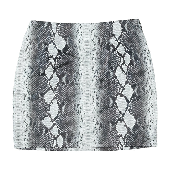 Idem Ditto Bodycon Mini Skirt Snakeskin Gray L