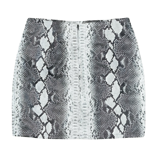 Idem Ditto Bodycon Mini Skirt Snakeskin Gray L