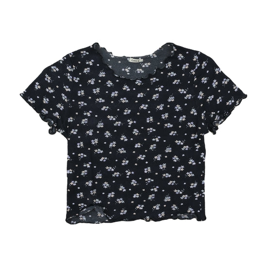 ONYX Cropped Floral T-Shirt Black