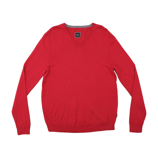 BOSS Hugo Boss Regular Fit V-Neck Sweater Red L