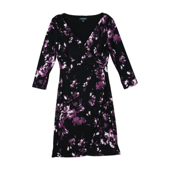Lauren Ralph Lauren Wrap Dress Floral Black M