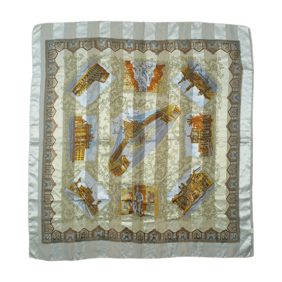 Vintage Rome Landmarks Souvenir Scarf Gray