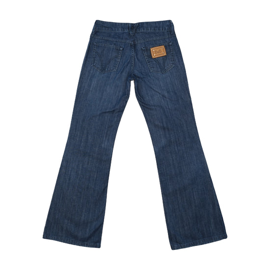 D&G Dolce & Gabbana Hotty Low-Rise Flared Jeans Dark Indigo S